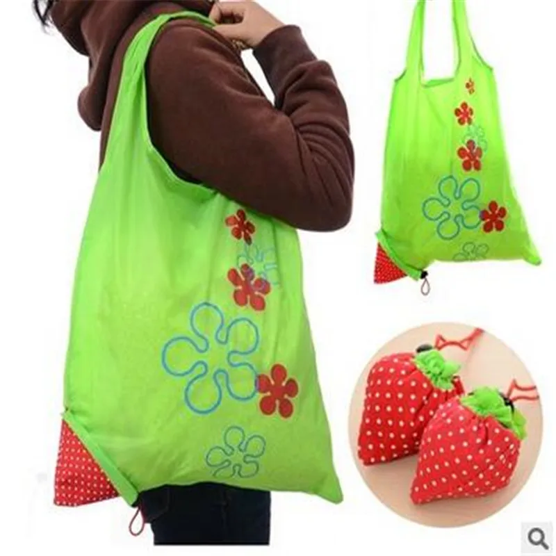 Клубника хозяйственная сумка инновационный складной милый мешок легко носить с