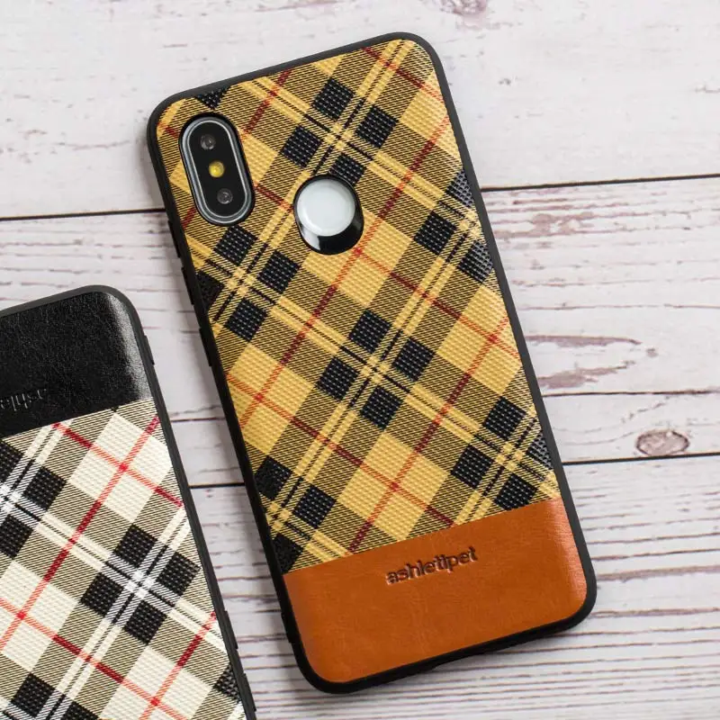 Khaki pattern LANGSIDI mi nimalism чехол для телефона для Xiaomi mi 9 se 6 8 SE A2 6x mi x 2S красный mi Note 7 анти-осень Износостойкий чехол в клетку - Цвет: Khaki pattern