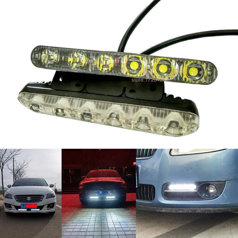 Высокая мощность 2 шт./компл. 2X6 Led 18 Вт светодиодный автомобильный светильник DRL