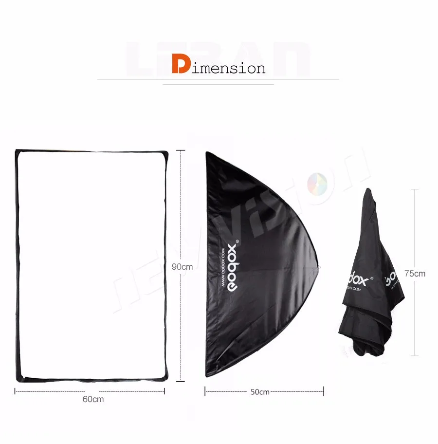 Godox портативный 60x90 см 2"* 35" зонт софтбокс для фотостудии отражатель для вспышки Speedlight(только софтбокс