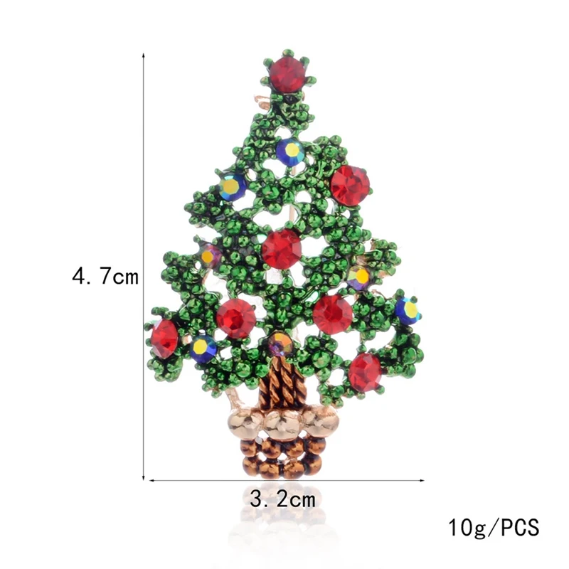 1Pc New Christmas Tree Brooches For Women Rhinestone Inlay Fashion Jewelry Festival Brooch Pins Good Gift Winter Coat Cap Brooch