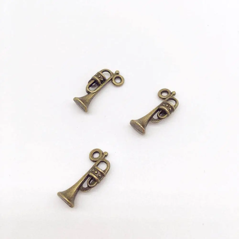 Винтажная 30 шт. подвеска в виде рога металлическая Музыкальная подходит для DIY