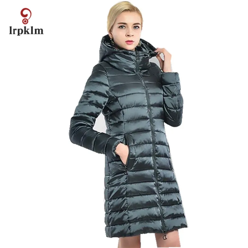 2017 новые модные женские зимние куртки средней длины с капюшоном и воротником