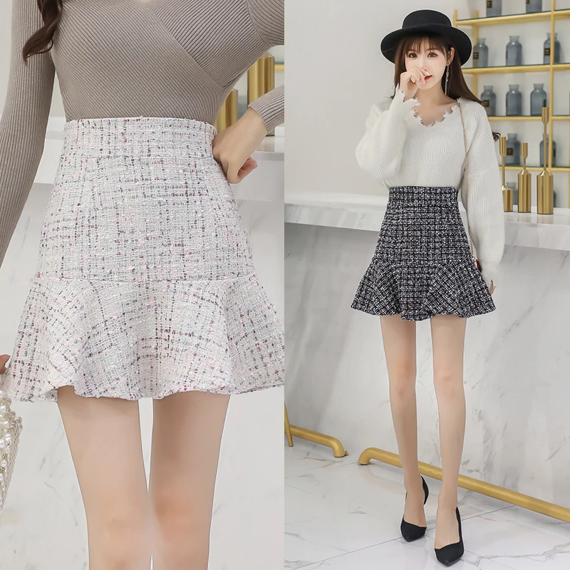 Корейский 2018 осень зима Новый оборками юбка Для женщин модные пикантные Высокая