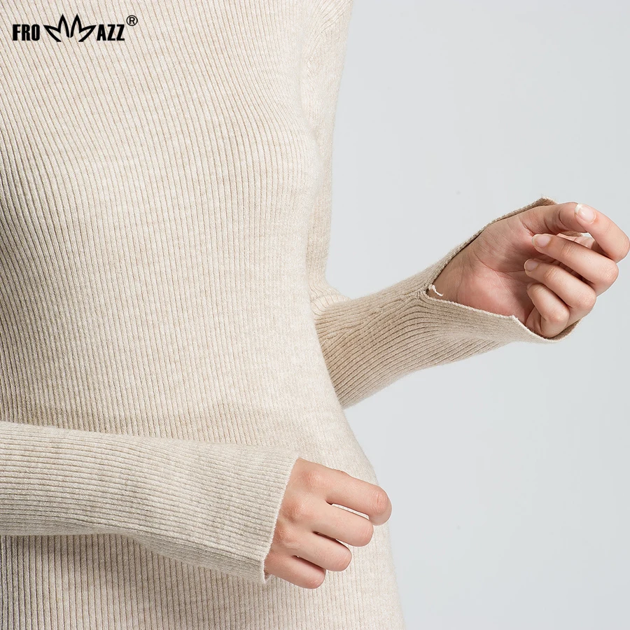 FROMMAZZ 2018 New Autumn Winter Women Fashion Elasticity Sweater Slim Knitted Pullover Round Neck Long FS16081 | Женская одежда