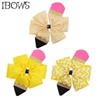 Заколка-карандаш для волос для девочек, 4 дюйма, для школьников, с лентой, модная повязка для волос, аксессуары для волос для девочек