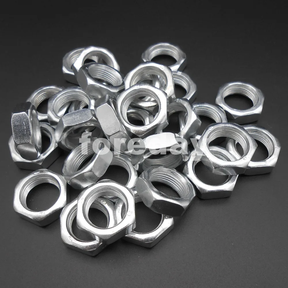 100PCS X NEW HQ M16 Hexagon Half Lock Thin Zinc Nuts Fine Pitch Thread Carbon Steel galvanize galvanization M16*1*8 16MM *BT647 |
