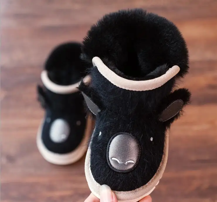 2018 winter children's wool boots cartoon warm snow soft bottom non-slip breathable rabbit hair cotton |