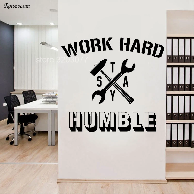 Вдохновляющие слова цитаты виниловые наклейки на стены Стикеры упорно работать