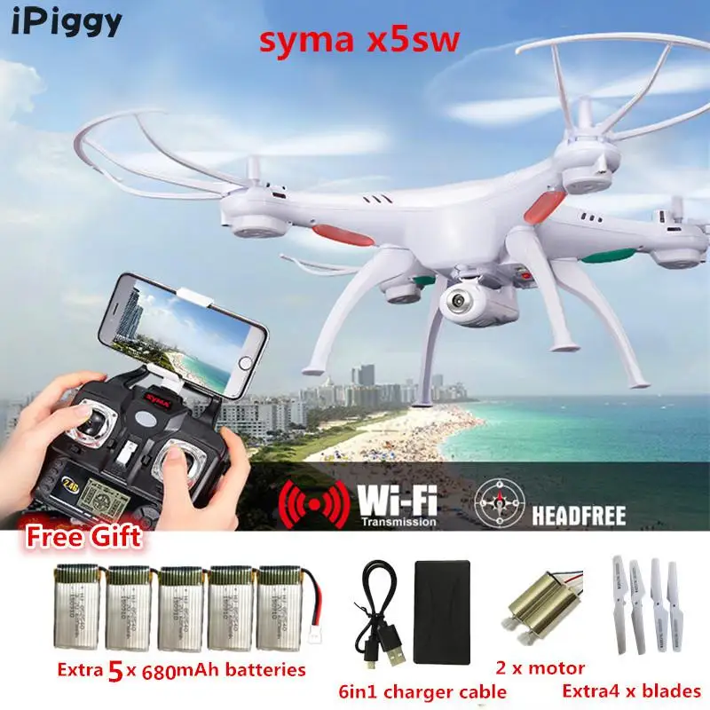 S RC вертолет Дроны с камерой Дрон Syma X5SW FPV Квадрокоптер 2 4G 6-AxiHD VS JJRC H31 H8 Mini | Игрушки