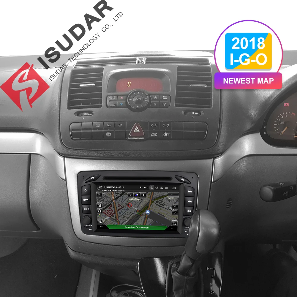 Isudar 2 Din Авто Радио Android 9 для Mercedes Benz/CLK/W209/W203/W208/W463/Vaneo/Viano/Vito автомобилей