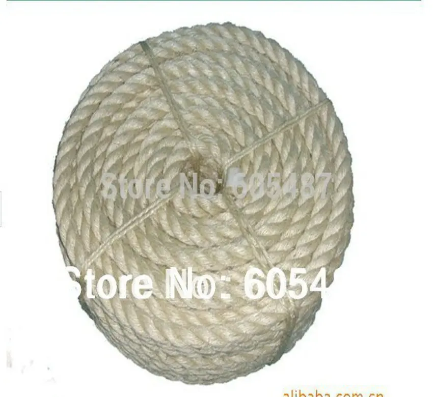 

6mm natural sisal rope sisal twine decoration rope for packing diy cat scratch board cat climbing frame 50m/pcs