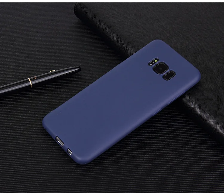Мягкие Матовые чехлы из ТПУ для Samsung S8 Note 8 9 10 S7 edge S9 Plus чехол накладка однотонного