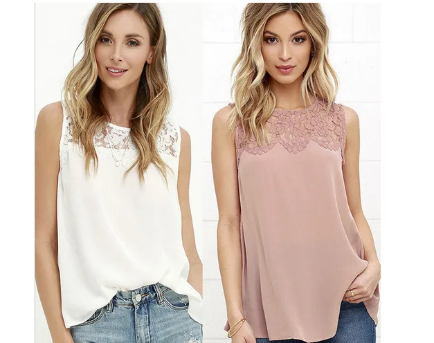 Лоскутное кружева шифон рукавов Женщины на бретелях | Женская одежда