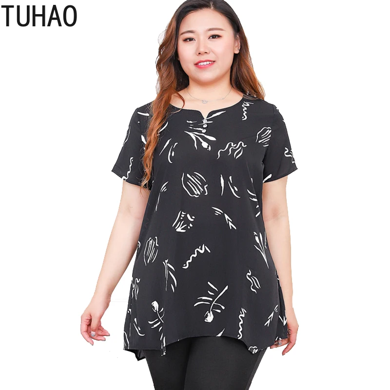 TUHAO, рубашки больших размеров 10XL 9XL 8XL, офисные женские блузки, женские летние топы большого размера, блузка черного цвета с бисером, элегантная рубашка для мамы