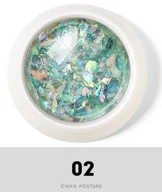 02 DIY неровные ногти Блестки для украшения ногтей массивная голографическая тонкая блестящая хромированная пудра - Цвет: 02