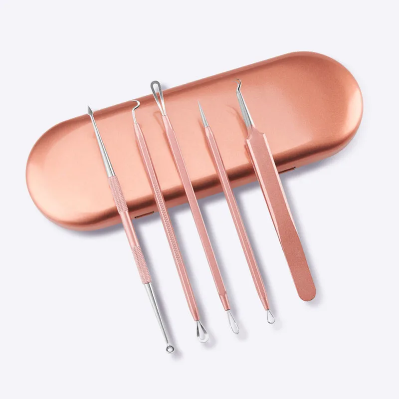 Набор для удаления угрей 5 шт. иглы инструмент очищения кожи ухода за кожей черный