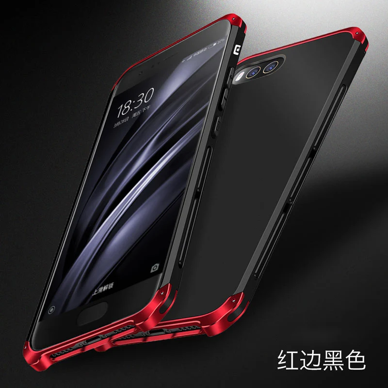 Чехол для Xiaomi Mi 6, Роскошный Металлический Алюминиевый жесткий пластиковый защитный чехол для телефона для Xiaomi Mi 8 se 9 PRO, Противоударная задняя крышка - Цвет: black red