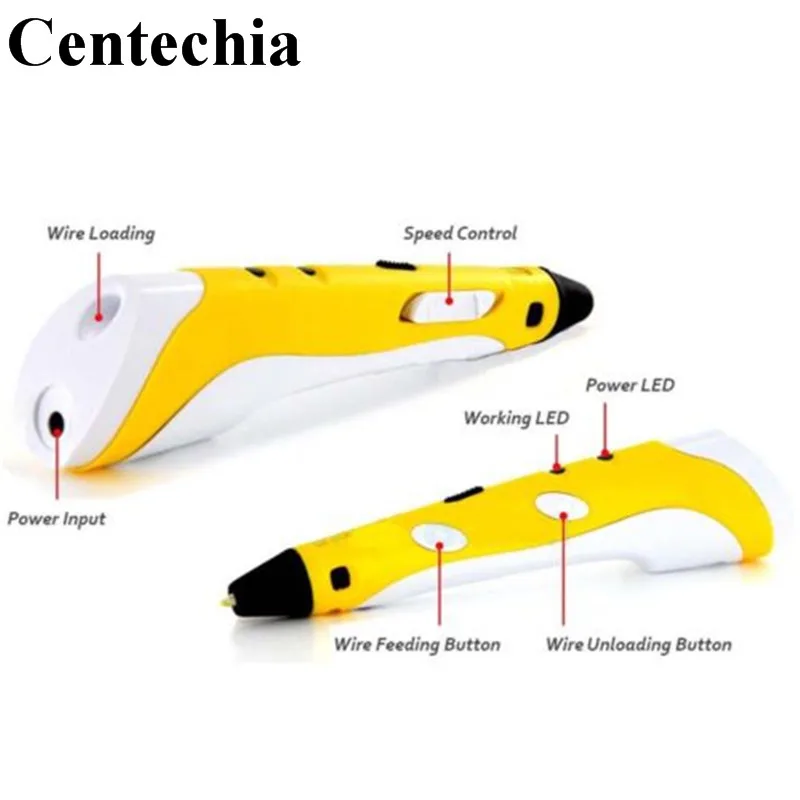 Centechia 3D Ручка светодиодный дисплей рисунок «сделай сам» Ручка 3D игла принтера с бесплатной ABS нити Лучший для детей Рождественский подарок на день рождения