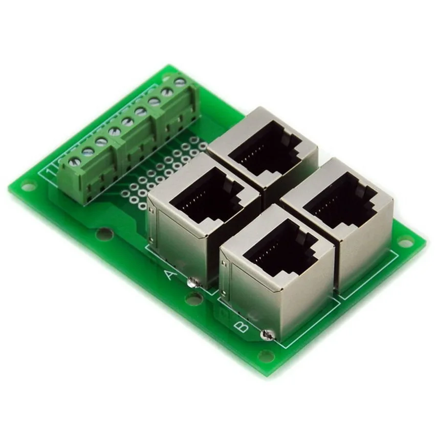 RJ45 8P8C Jack 4-Way Buss Breakout Board Terminal Block Connector. | Обустройство дома