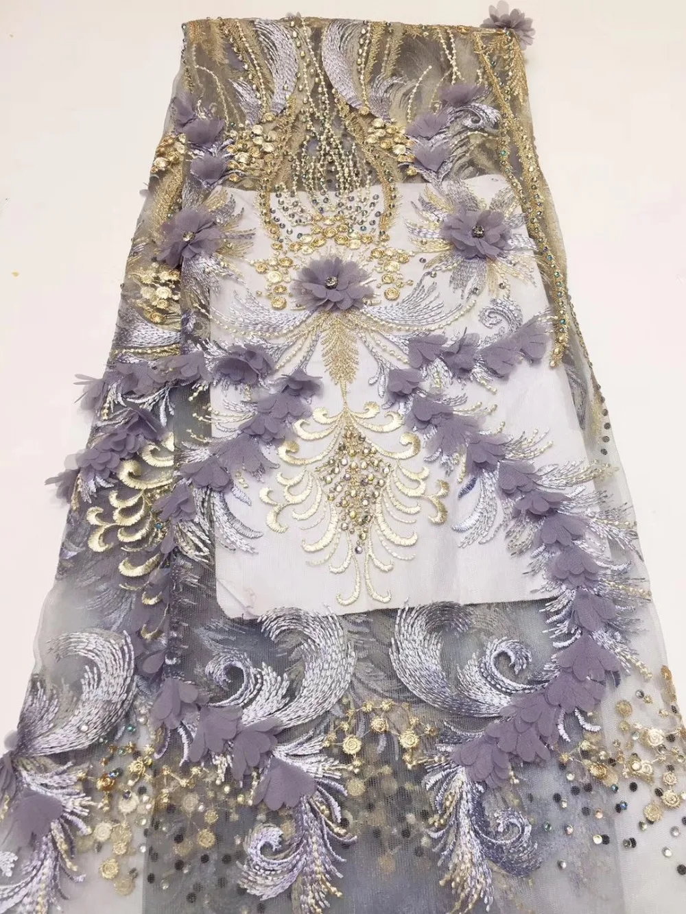 Высококачественная африканская 3d кружевная ткань 2019 вышитые камни нигерийская