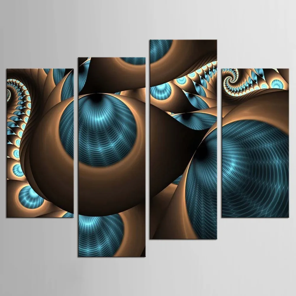 

4 Pcs/Set Landscape Turbine Blade Canvas Print Painting Modern Abstract Spiral Wall Art Home Decor Painting