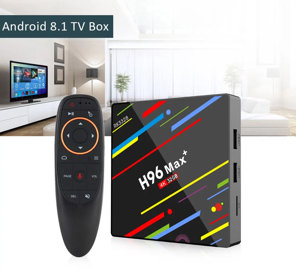 H96max plus Android 8,1 Смарт ТВ приставка Rockchip RK3328 Четырехъядерный 4g/32g 4g/64g 2,4g wifi H.265 VP9 UHD 4 k HD MI 2.0A медиа плей