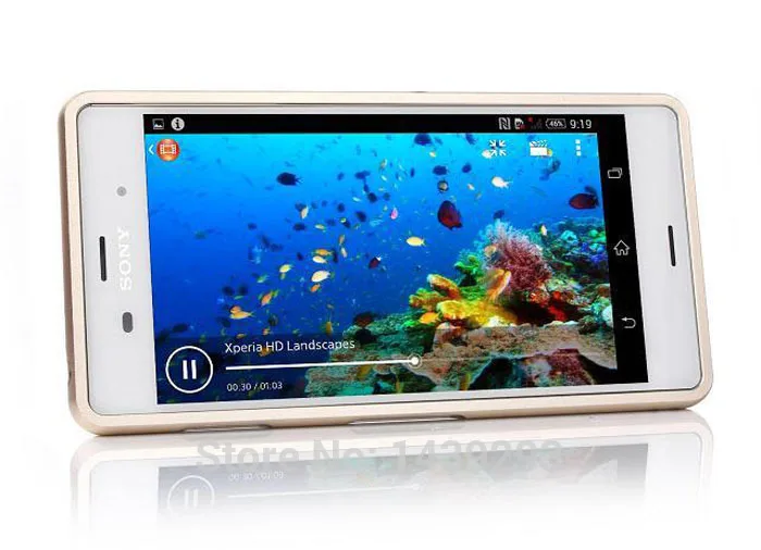 Для Sony Z 3 двухтактный металлический бампер чехол для Xperia Z3 D6603 d6613 мобильного
