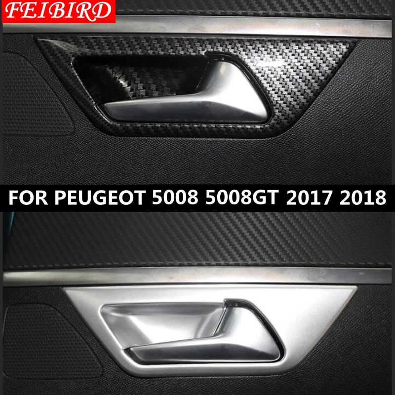 Внутренние молдинги для Peugeot 5008 5008GT 2017 2018 ABS внутренняя дверная ручка чаша