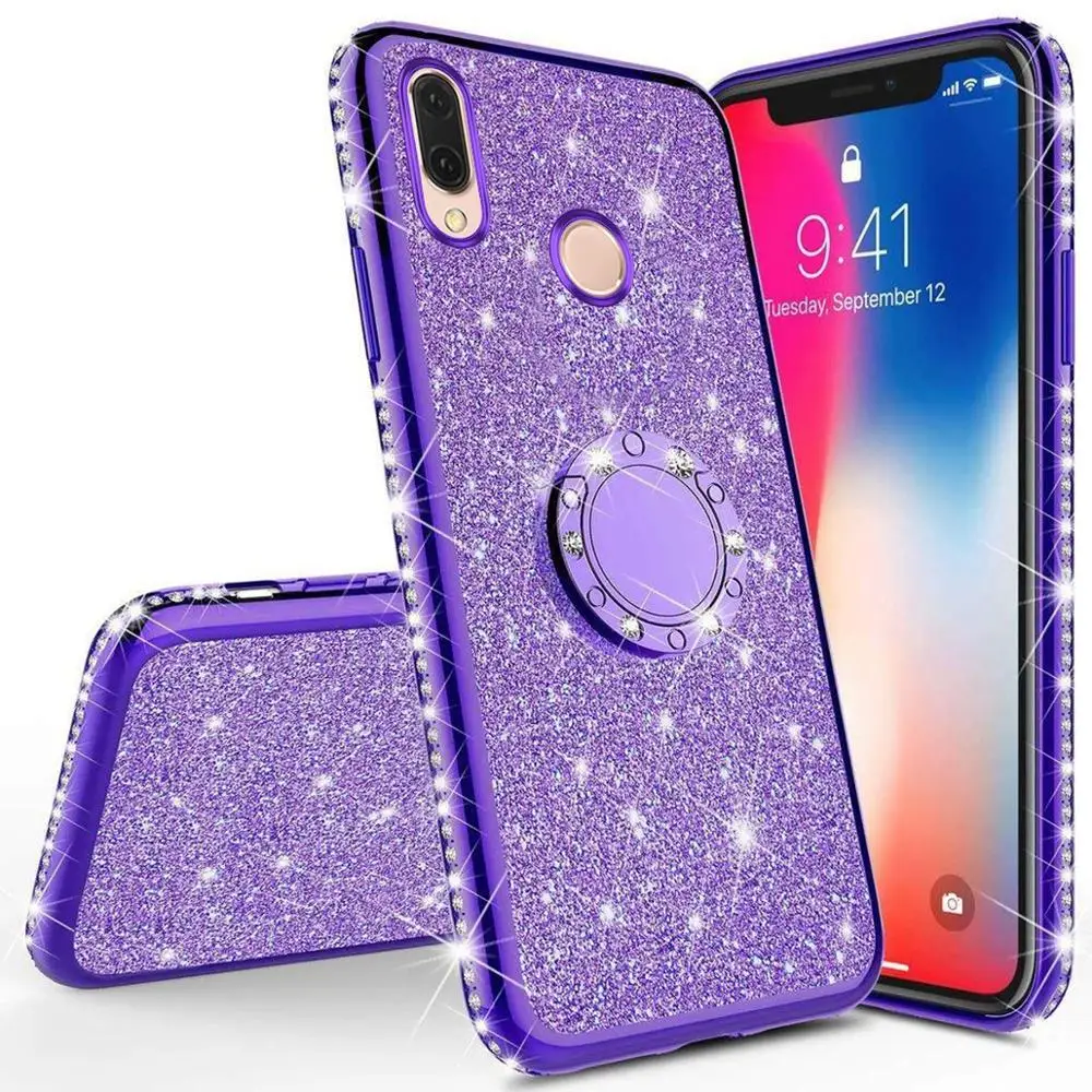 

Diamond Case for OPPO F11 Pro RENO 2 Z F9 Cover For OPPO Realme X2 Pro XT 6 5 3 2 Pro A9 A5 2020 C2 Glitter Ring Kickstand Case