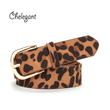Leopard Pattern Chэлегантный Модный женский пояс широкий пояс женский пояс с леопардовым узором металлическая пряжка золотого цвета Лидер продаж pu ремень - Цвет: Leopard Pattern