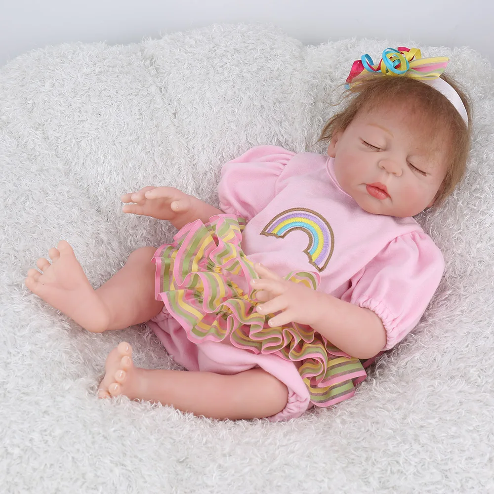 NPKDOLL Reborn Baby lifelike для новорожденных девочек мягкий мохер закрытые глаза Спящая