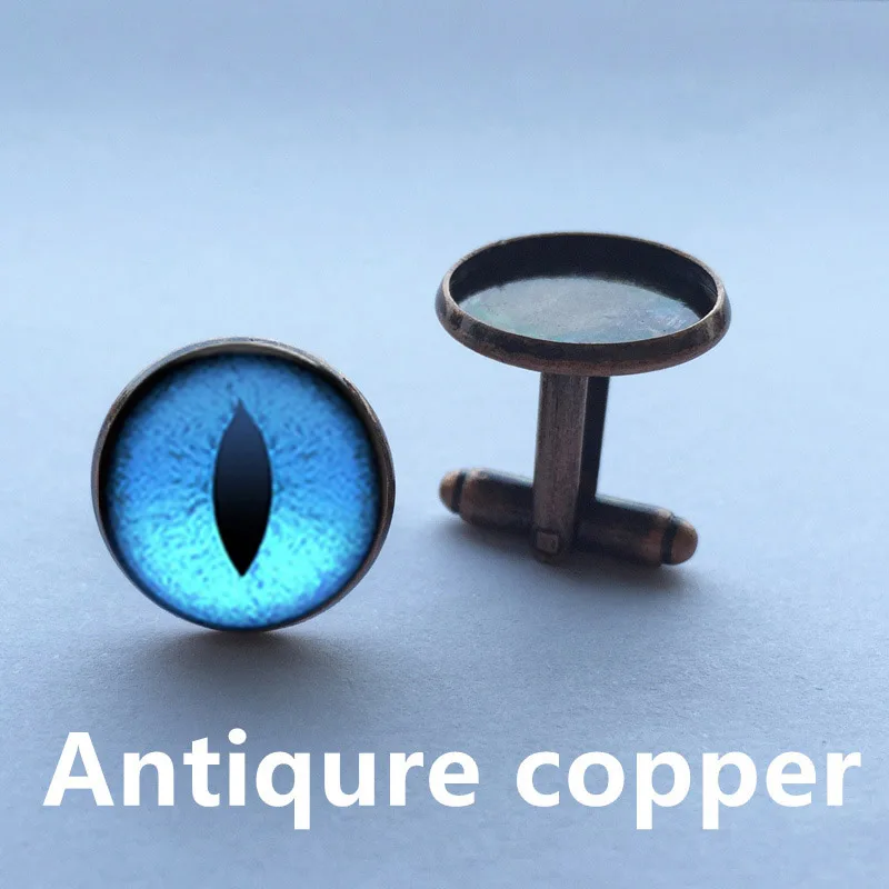 handmade Cufflink BestSelling Blue Dragon eye Glass Cabochon Dome personality witchcraft High Quality jewelry | Украшения и