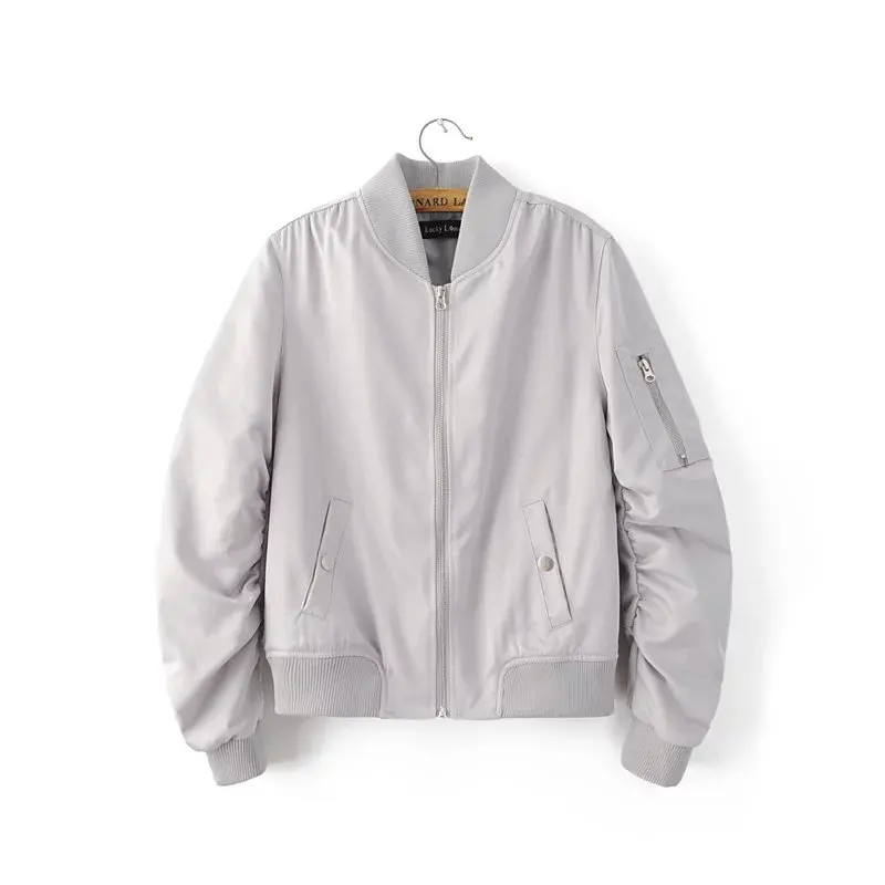 Осенне зимнее женское короткое пальто Дамская куртка бомбер 9 цветов Свободное с