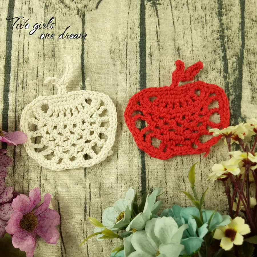 Оригинальный DIY 10 см Apple coaster ручной работы крючком салфетки Декор свадебного