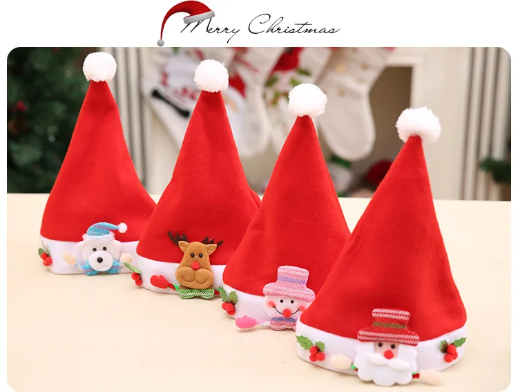 Малыш Cheer Christmas головным убором детская Санта Клаус, оленя, снеговика; ночное белье с изображением медведя вечерние милые Кепки рождественские украшения для дома