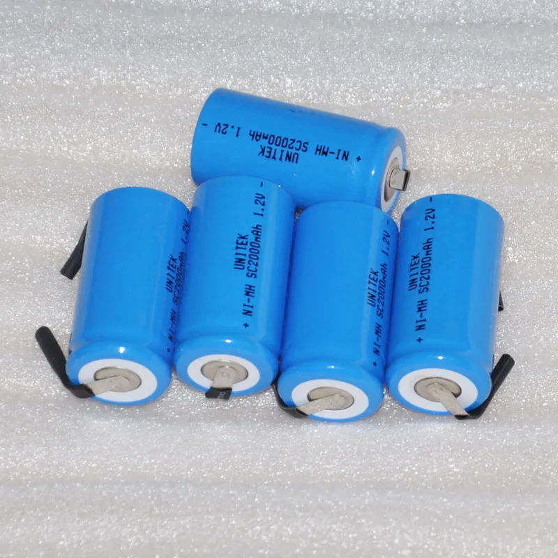 5 шт. SC 1 2 V перезаряжаемая батарея 2000mah Sub C Ni-MH nimh никель-кадмиевый элемент с