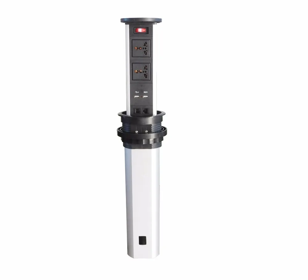 

Air Spring up Outlet with 1 Switch, 2 Universal Power, 2 USB Charger and 2 Network for Kitchen Worktops