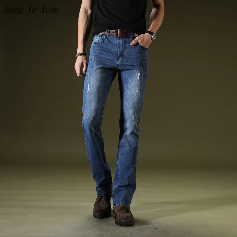 Spring Autumn Men Retro Denim Jeans Pants Slim Fit Jeans Trousers for Men Stretch Boot Cut Jeans Homme