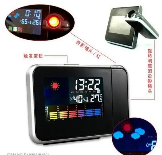 Новый Высокий Стандарт 180 Градусов Вращающийся Цифровой LED Alarm Time Двойной