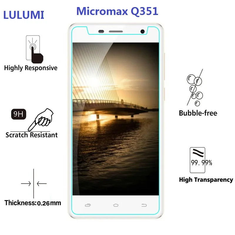 Micromax Q351 Премиум закаленное Стекло пленка взрывозащищенные Экран протектор для