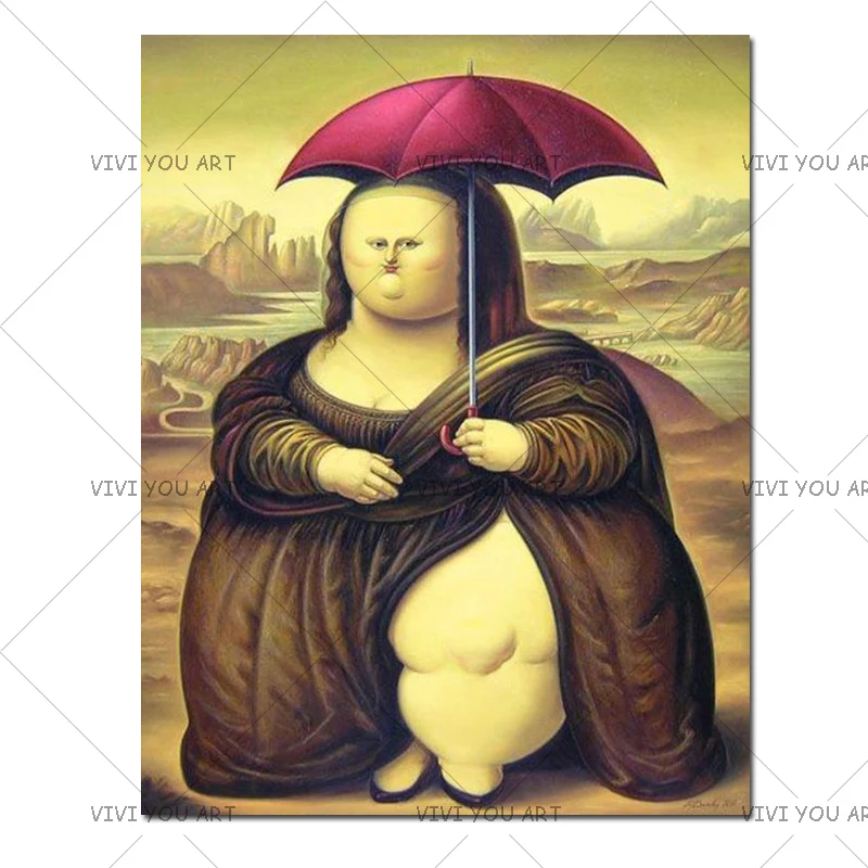 Холст ручной работы от Da Vinci Mona Lisa giclee Cartoom Картина на холсте известная картина
