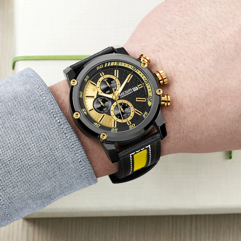 

Top Brand MEGIR Men's Creative Fashion Analog Quartz Wrist Watch Waterproof Clock Military Sports Watches Men Relogio Masculino