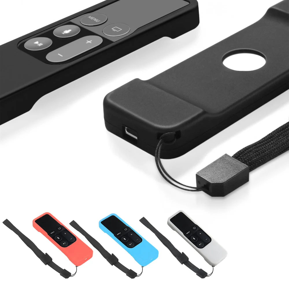 Мягкий силиконовый защитный чехол Besegad с кожаным рукавом ремешок для Apple TV 4 го