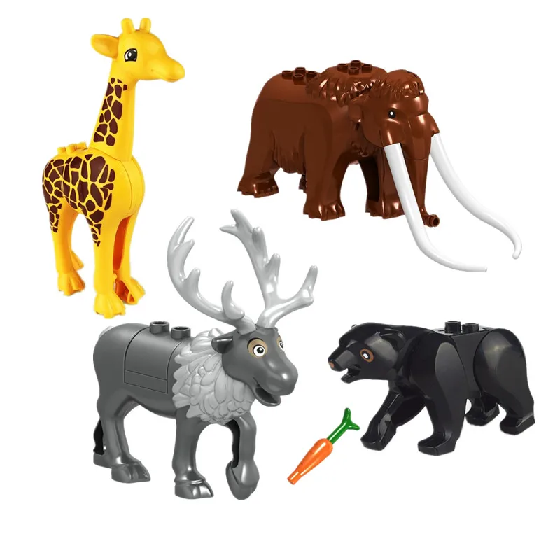 2019 фигурки городских животных Кролик Акула корова аксессуары строительные блоки
