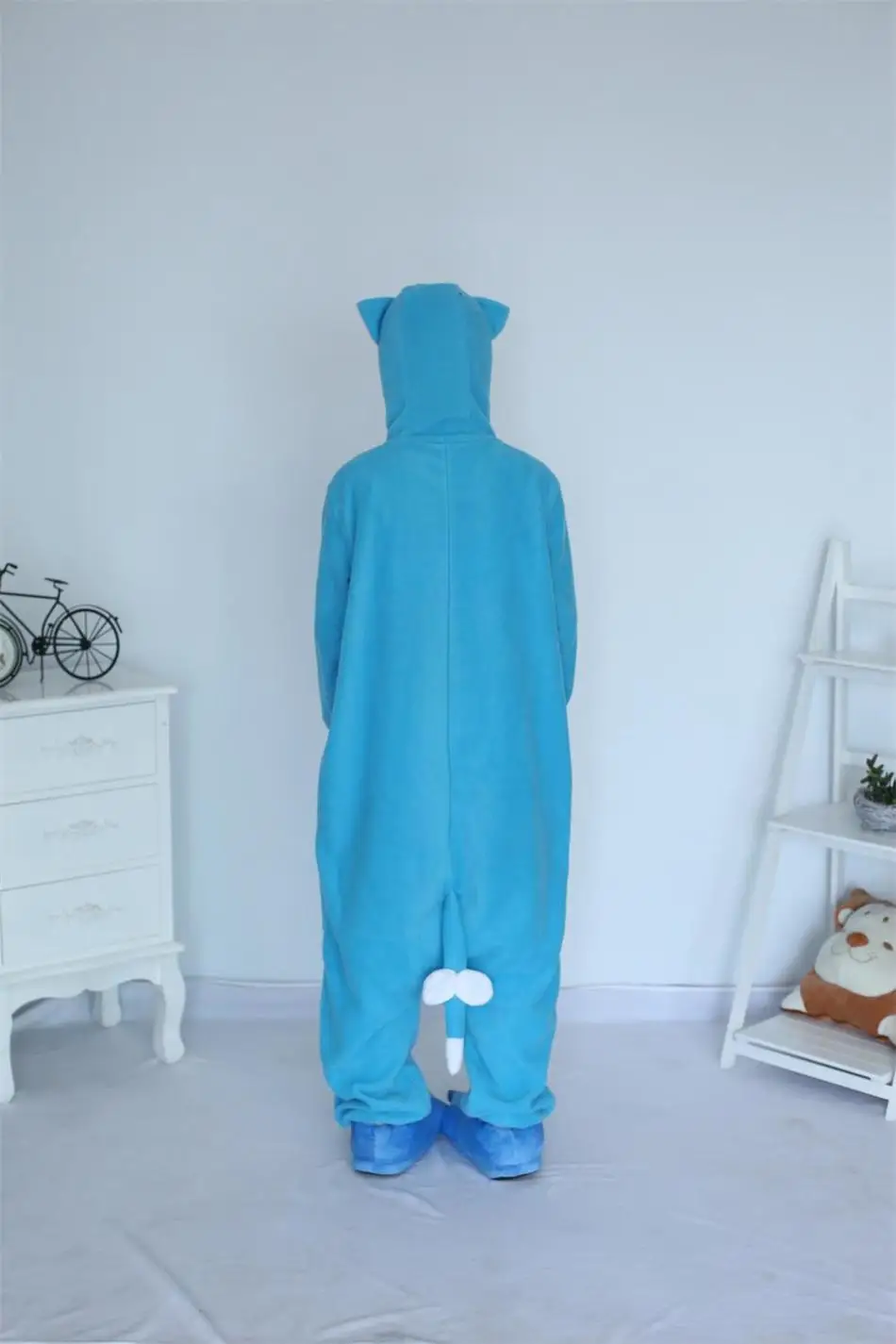 Синий Счастливая Кошка Мультфильм Животных Взрослый Мужской Пижамы Косплей