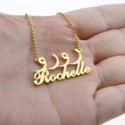 Золотой цвет персонализированные арабский и Английский имя ожерелье на заказ два имени буквы фарси ожерелье s исламские ювелирные изделия свадебный подарок BFF