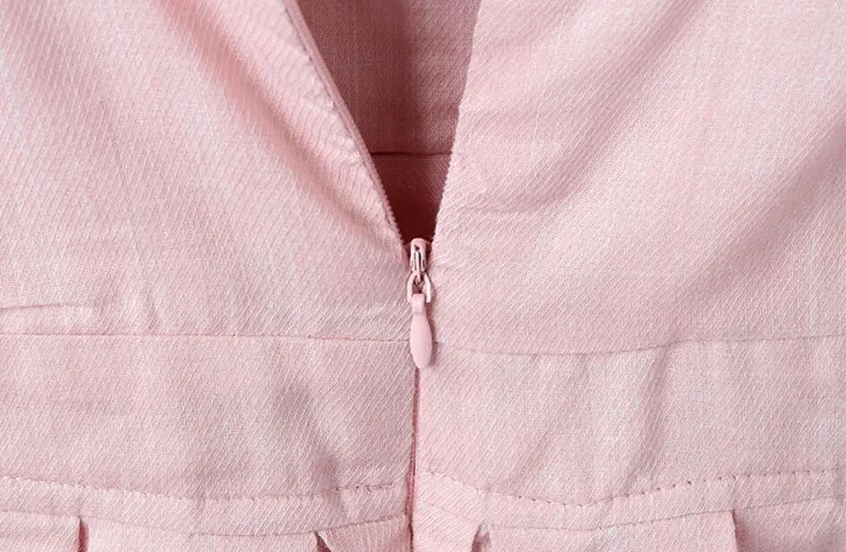 2018 Hot Pink Puff Sleeve Dresses For Girls Baby Princess Sweet Clothing 100% Cotton High Quality Retail | Детская одежда и обувь