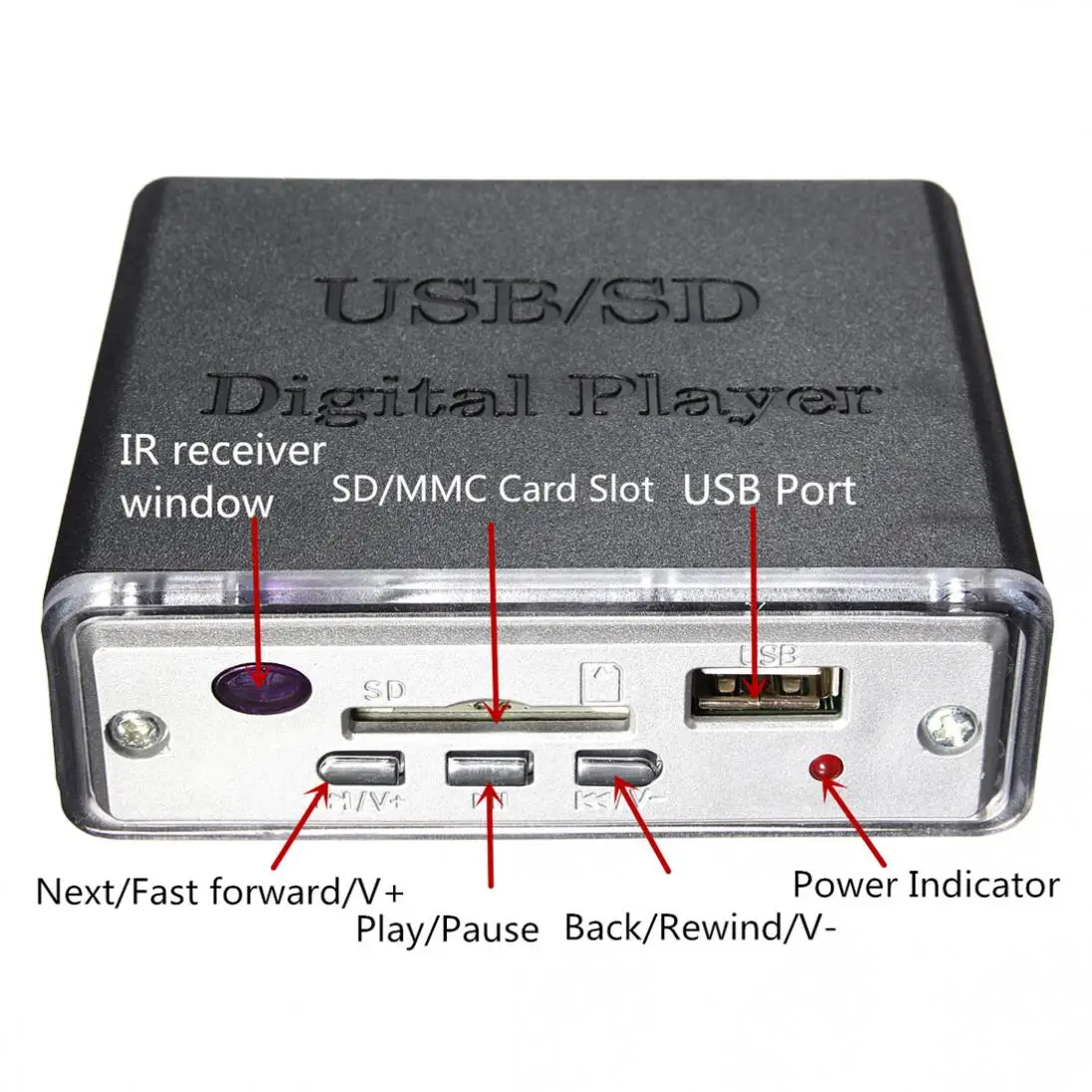 12V Мини-Автомобиль Мотоцикл стерео усилитель светодиодный USB / SD цифровой плеер MP3