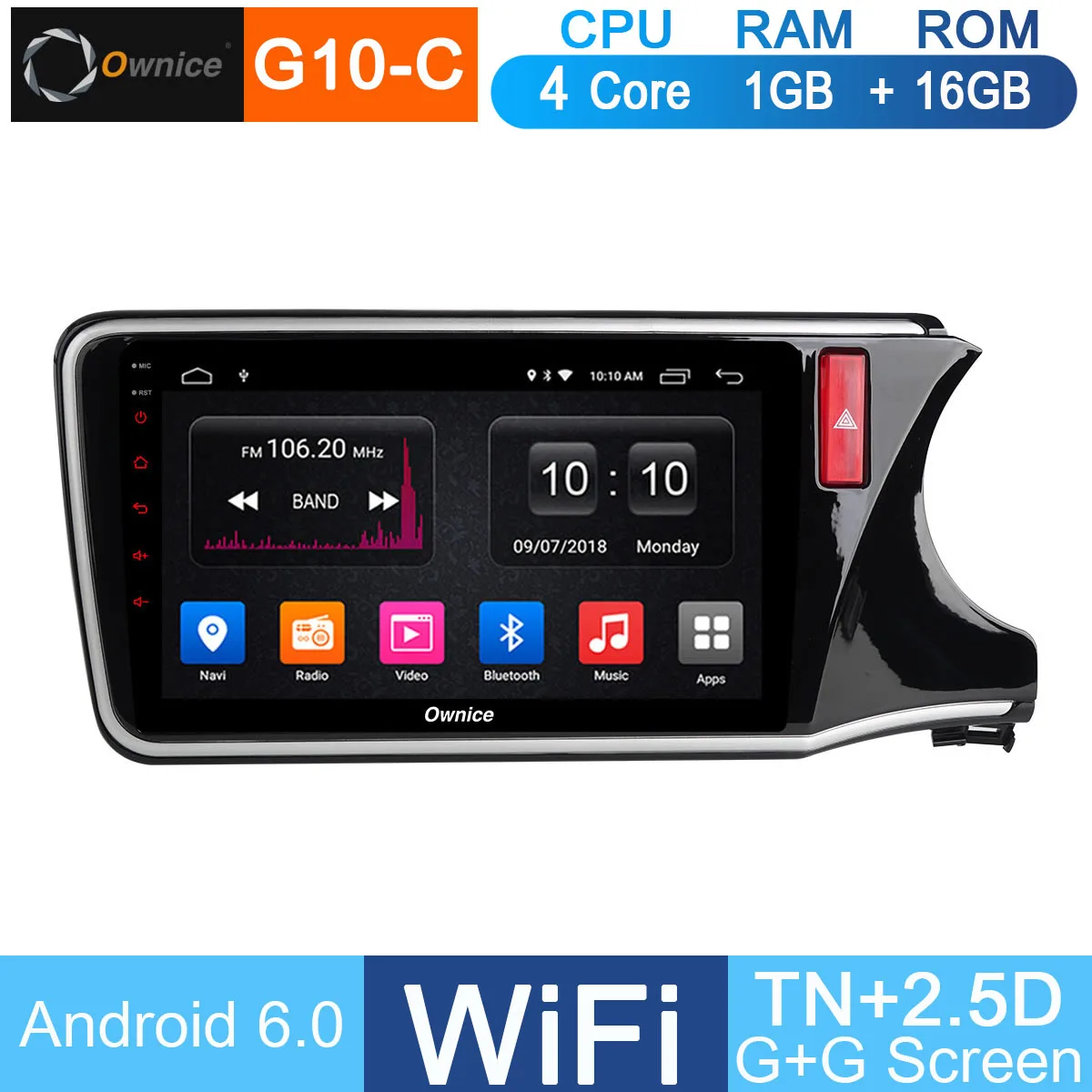 G10-C MT 10," ips Android 8,1 Восьмиядерный 4G ram+ 32G rom автомобильный dvd-плеер Радио стерео для Honda City DSP CarPlay - Цвет: G10-C MT